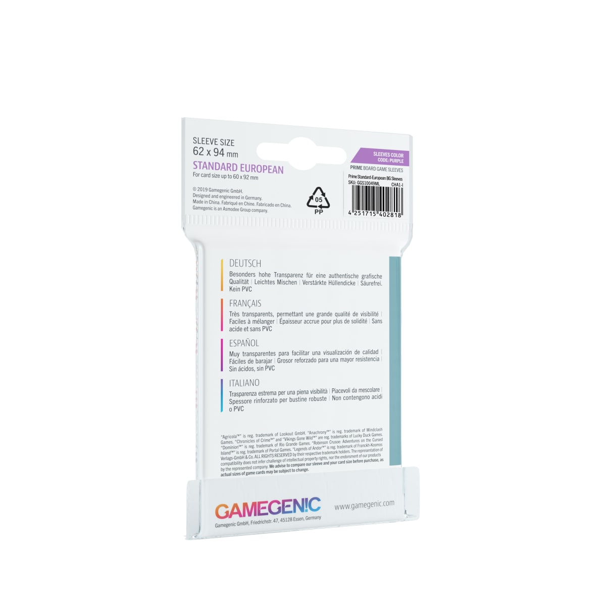 PRIME BG Sleeves - Standard European2