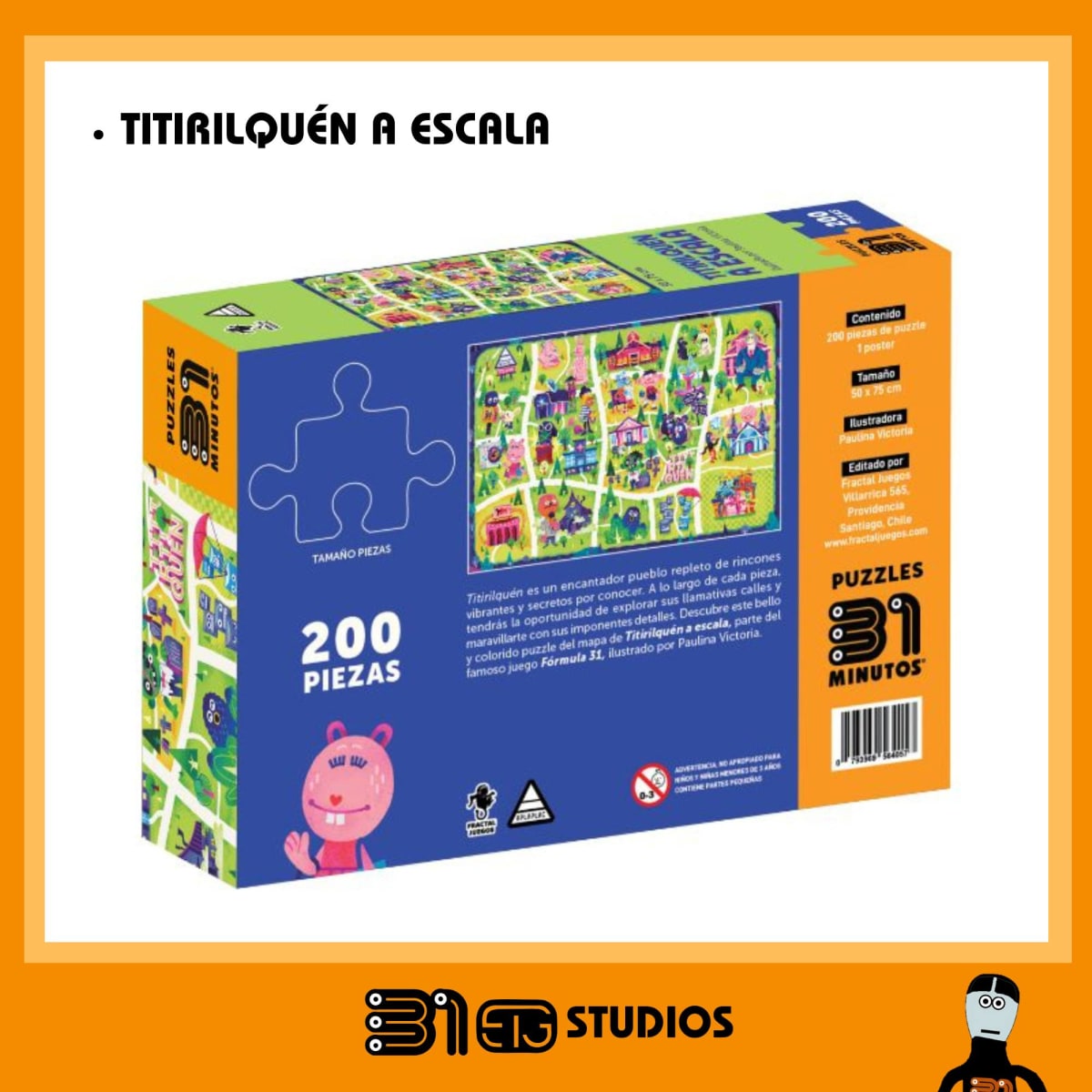 Puzzle 31 Minutos 200 Piezas - Titirilquén A Escala2