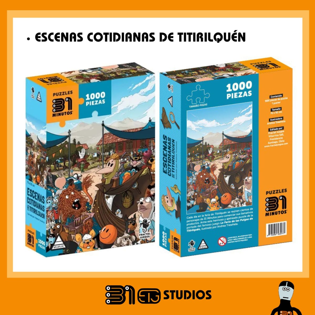 Puzzle 31 Minutos 1000 Piezas - Escenas Cotidianas De Titirilquén1
