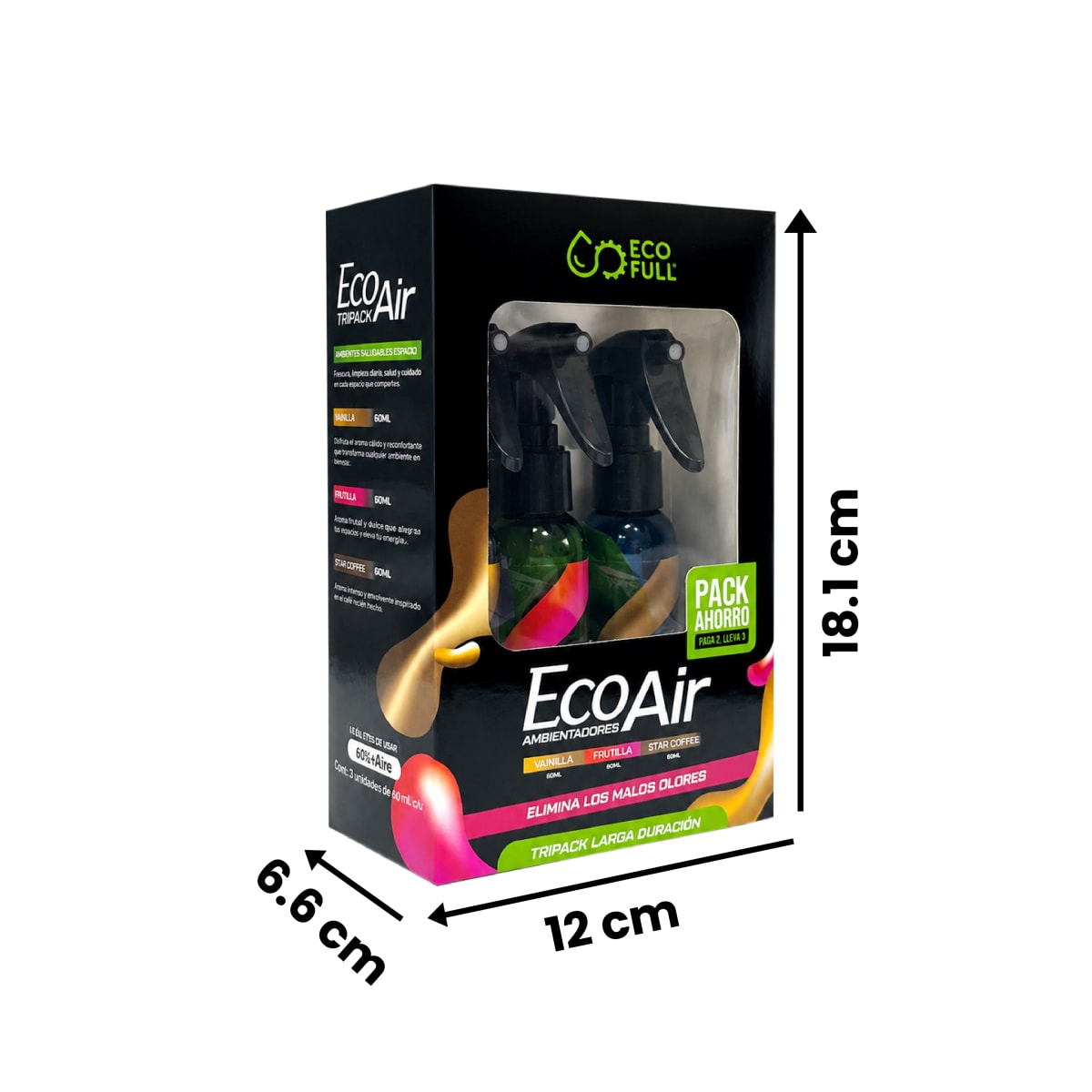 TRIPACK ECO AIR: VAINILLA + STAR COFFEE + FRUTILLA8