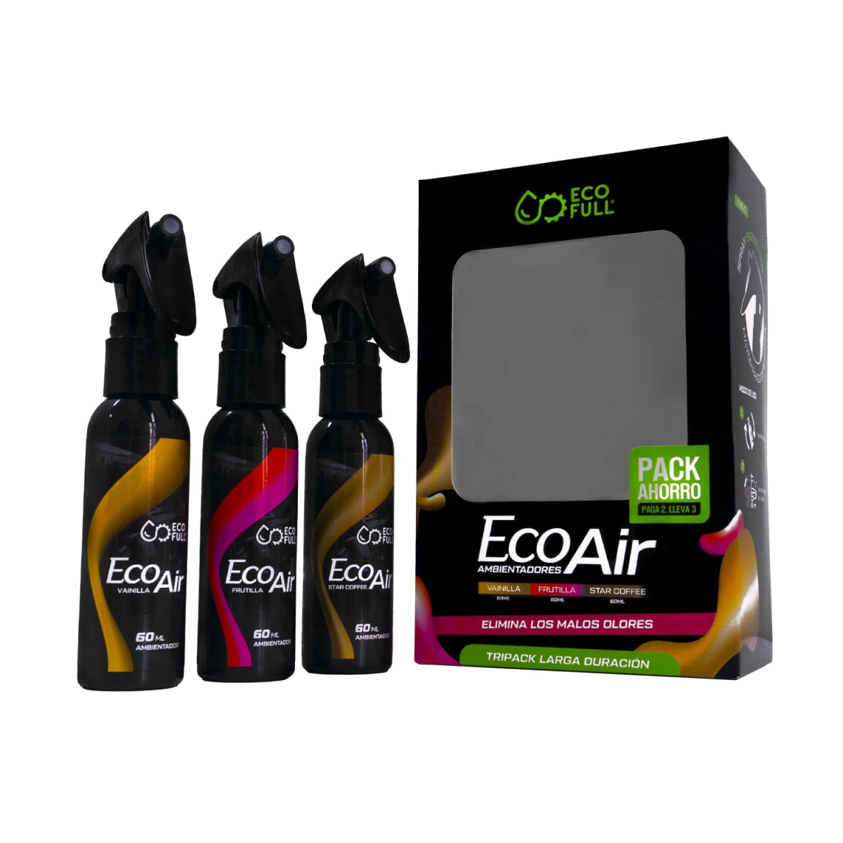 TRIPACK ECO AIR: VAINILLA + STAR COFFEE + FRUTILLA2