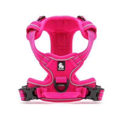 True Love Arnés Antitirones Reflectante Táctico Fucsia para perros.