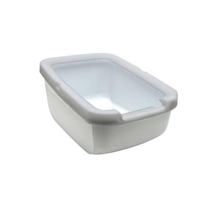 Catit Baño abierto grande con borde gris claro para gatos