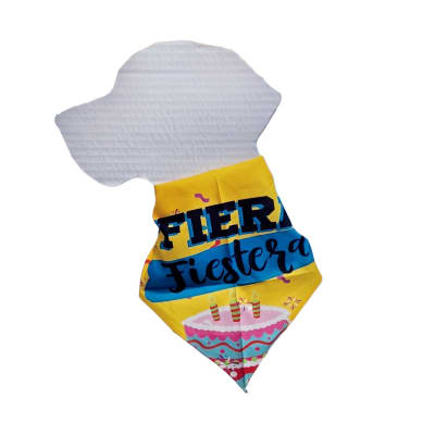 Bandana amarilla para perro cumpleaños Fiera Festera