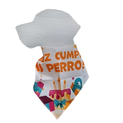 Bandana blanco Feliz cumple mi perro cumpleañero