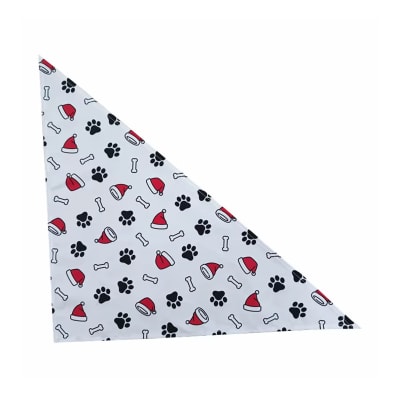 Bandana navideña para perros con diseño de patitas