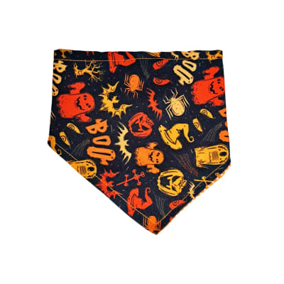 Bandana para perro por Halloween Black Orange Boo Dylan's Design