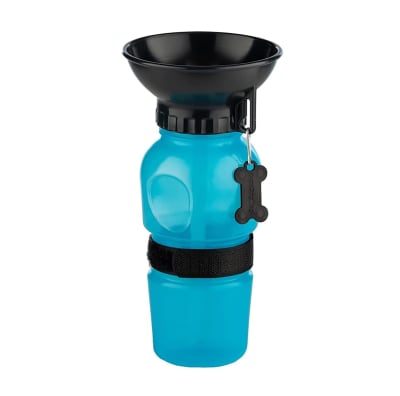 Bebedero portátil para pasear a tu mascota color azul