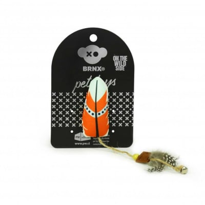 BRNX juguete Cat Maxi Toy pluma naranja
