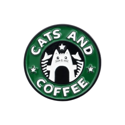 Pin esmaltado diseño de Cats and coffee