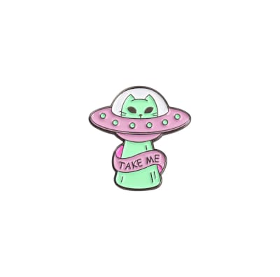 Pin esmaltado diseño de gatito alien Take me