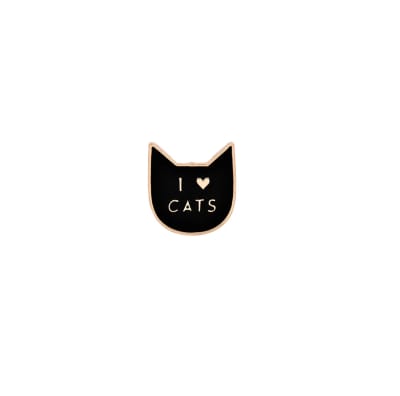 Pin esmaltado diseño de gatito negro I love cats