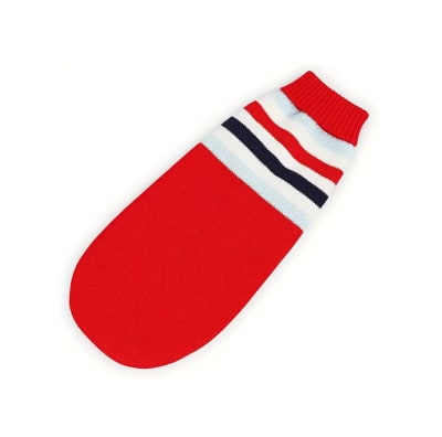 Chaleco calientito tejido rojo con diseño para perros