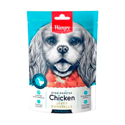 Snack para perro Wanpy Chicken Jerky Dumbbells