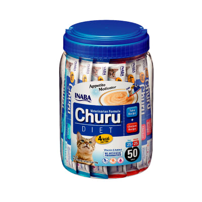 Churu Diet formula veterinaria para gatos sabor atún y sabor pollo Balde