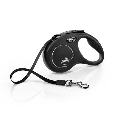 Correa Flexi Classic negra de cinta retráctil