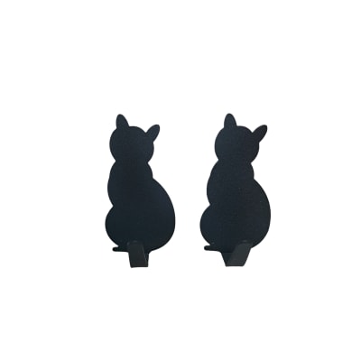 Colgadores metálicos Gato negro