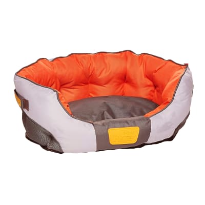 GiGwi Cama Redonda Naranja/Gris para perro o gato