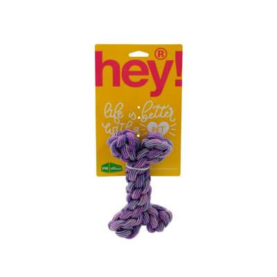 Juguete para perro hey! Hueso de cuerda morado XL