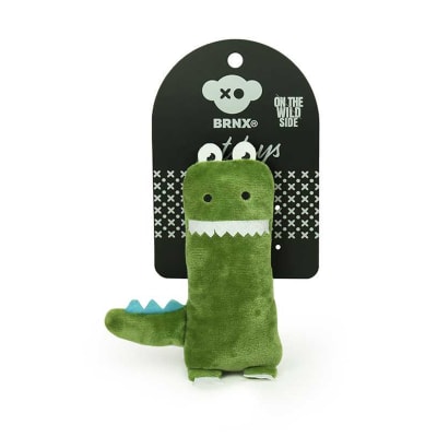 BRNX juguete Cat Maxi Toy dinosaurio verde con catnip