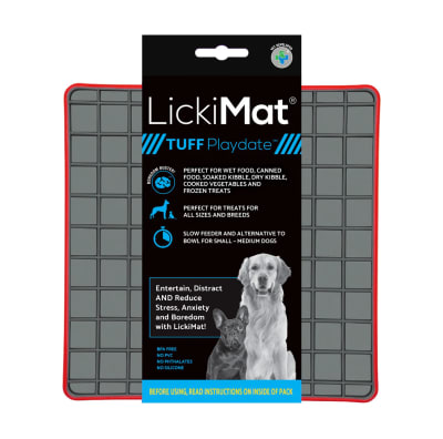 LickiMat Playdate Tuff Red para perros color rojo