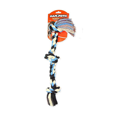Mammoth juguete cuerda con 3 nudos para perro pequeño azul/celeste/gris