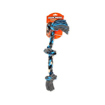Mammoth juguete cuerda con 3 nudos para perro pequeño azul/celeste/gris