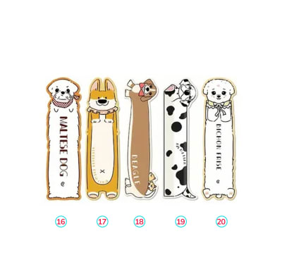 Marcador de libro diseño de razas de perro Maltés, Corgi, Beagle, Dálmata, Bichón