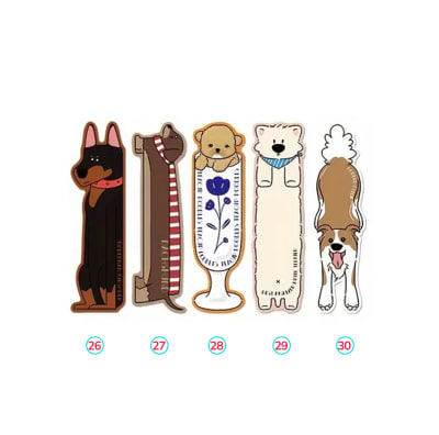 Marcador de libro diseño de razas de perro Doberman, Salchicha, Poodle Toy, Westie, Border Collie