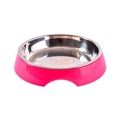 Plato Mascan bajo anti estrés color fucsia para gatos