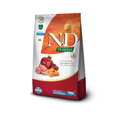 N&D Pumpkin gato adulto castrado de pollo, calabaza y granada libre de granos