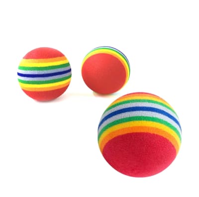 Pack de 3 pelotitas para gato color arcoiris