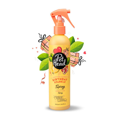Pet Head Birthday Sparkle Spray con brillo olor a algodón de azúcar 296 ml