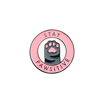 Pin esmaltado diseño de gato Stay Pawsitive
