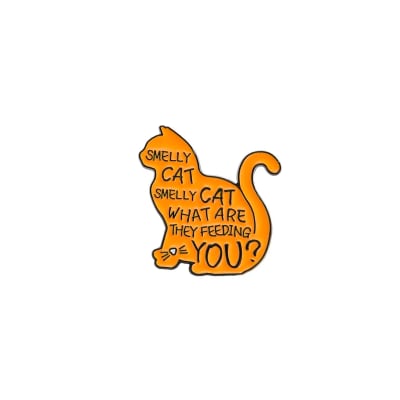 Pin esmaltado diseño de gato con la frase 