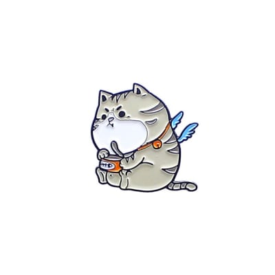 Pin esmaltado diseño de Gato con alitas