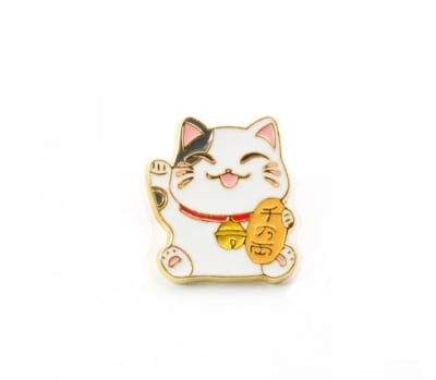 Pin esmaltado diseño de gato de la suerte Lucky Cat