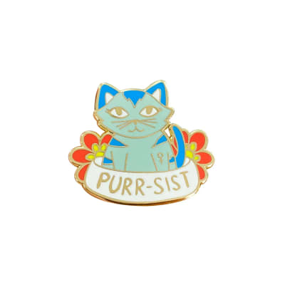 Pin esmaltado diseño de gatito Purr-sist