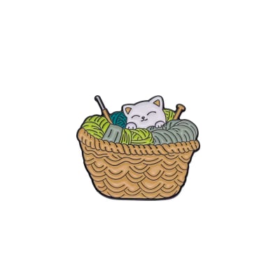 Pin esmaltado diseño de gato tejedor