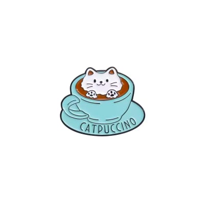 Pin esmaltado diseño de gato Catpuccino