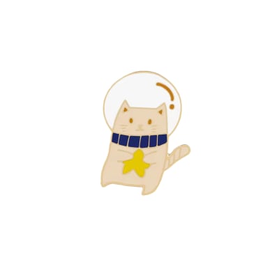 Pin esmaltado diseño de gato astronauta
