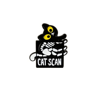 Pin esmaltado diseño de gato negro Cat Scan
