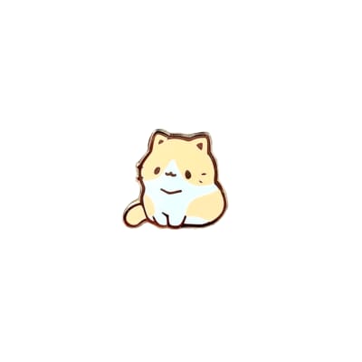 Pin esmaltado diseño de gato naranjo con blanco
