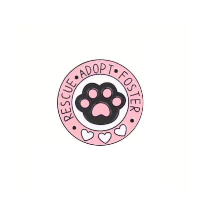 Pin esmaltado diseño de patita de gato con mensaje 