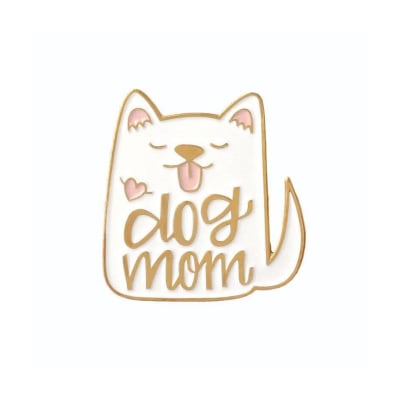 Pin esmaltado diseño de perro blanco Dog Mom