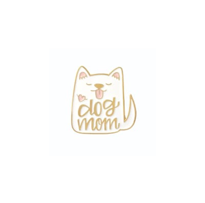 Pin esmaltado diseño de perro blanco Dog Mom