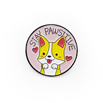 Pin esmaltado diseño de perro Stay pawsitive