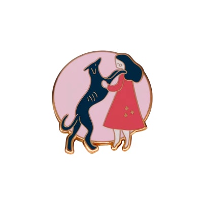 Pin esmaltado diseño de perrito galgo