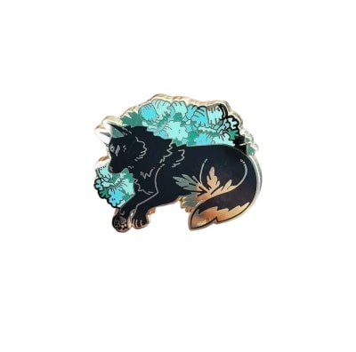 Pin esmaltado diseño perro lobo negro