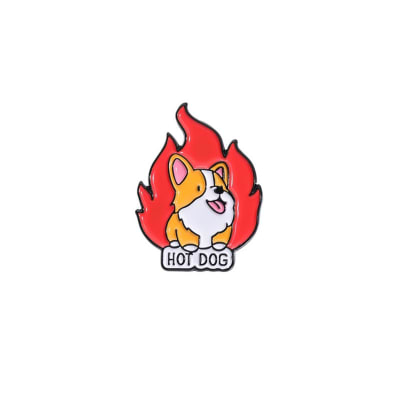 Pin esmaltado diseño de perro Corgi hot Dog